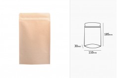 Kraft DoyPack kesice 110x30x185 mm sa zip zatvaranjem, unutrašnjom aluminijumskom oblogom, ovalnim dnom i sa mogućnošću termo zatvaranja – 50 kom